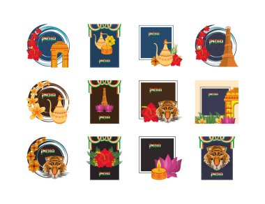 bundle of india set icons