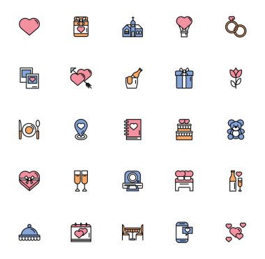 Bir deste mutlu sevgililer günü ikonu