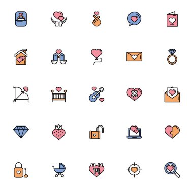 Bir deste mutlu sevgililer günü ikonu