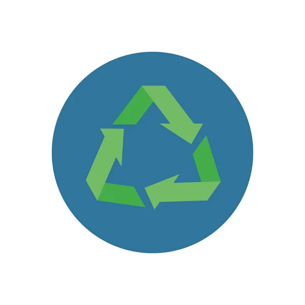 Setas reciclar símbolo ícone ecologia — Vetor de Stock