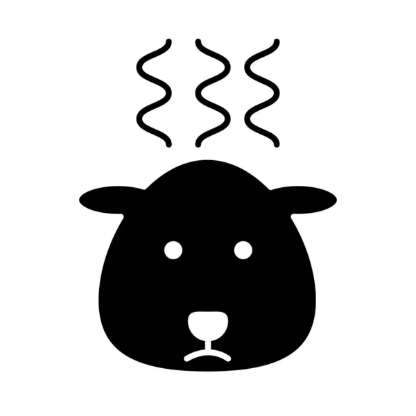 Cabeça de urso polar com ícone de febre — Vetor de Stock