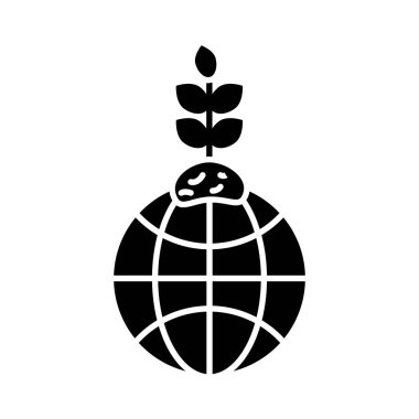 Yaprak yapraklı dünya gezegeni bitki simgesi