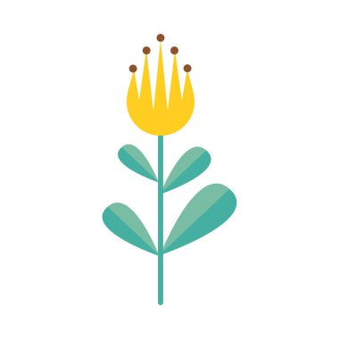 Güzel çiçek ve yapraklar bahçe ikonu