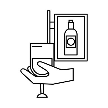 İnsan eli şarap kadehini kaldırır.