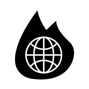 Ateş alev ikonuyla Dünya gezegeni