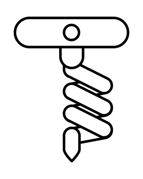 Wein Korkenzieher Werkzeug isoliert Symbol — Stockvektor