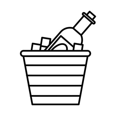 Şarap şişesi buz kovasında iç.