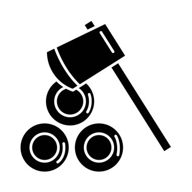 Ağaç gövdeleri balta simgesi ile ormanların tahrip edilmesi