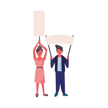 Protesto pankartlı aktivistler