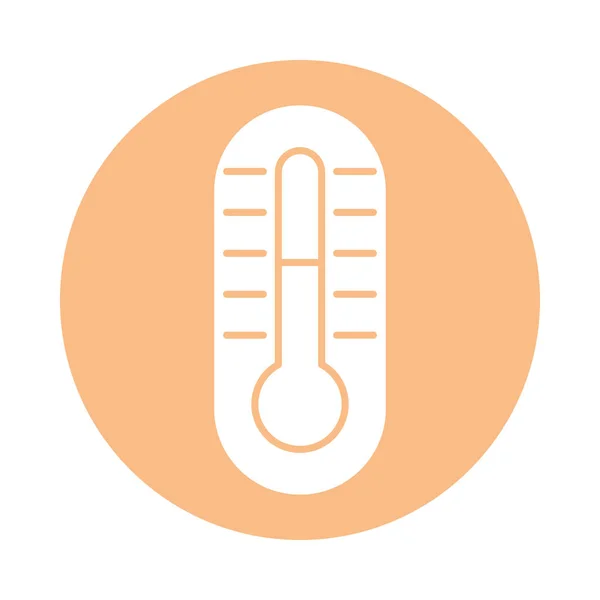 Termômetro medição de temperatura ícone isolado — Vetor de Stock