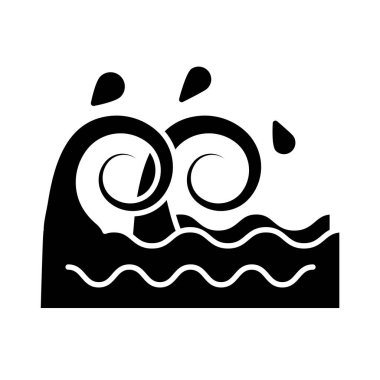 deniz dalgaları sahne simgesi izole