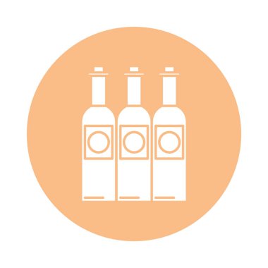 Şarap şişeleri izole edilmiş ikon içerler
