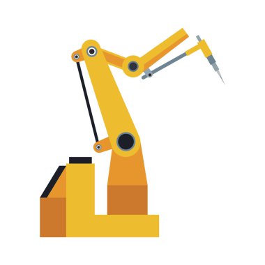 robotik kol makinesi simgesi, renkli tasarım