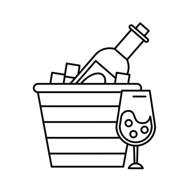 Şarap şişesi buz kovasında iç.