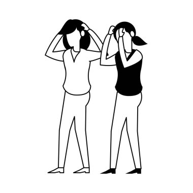 girls friends avatars characters icon