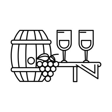 şarap fıçısı izole edilmiş ikon iç