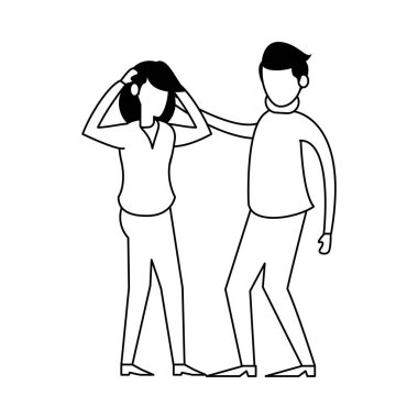 friends couple avatars characters icon