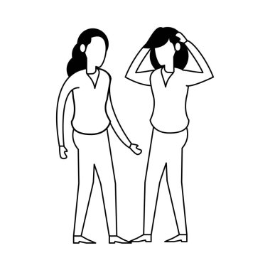 girls friends avatars characters icon