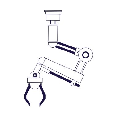 robotik kol makinesi simgesi, düz tasarım