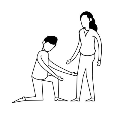 friends couple avatars characters icon