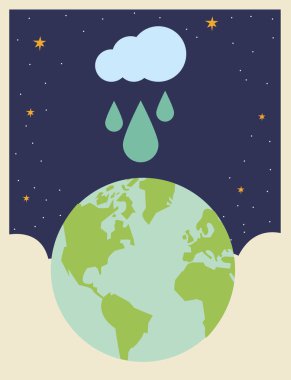 Bulutlu yağmurlu dünya gezegeni.