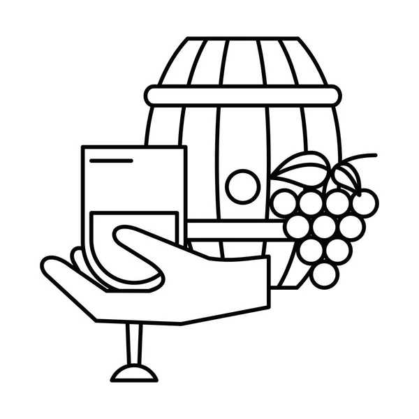 Vino barril bebida aislado icono — Vector de stock