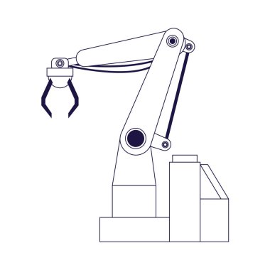 robotik kol makinesi simgesi, düz tasarım