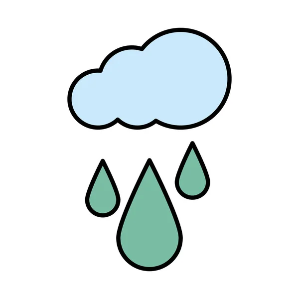 Σύννεφο με σταγόνες βροχής εικονίδιο — Διανυσματικό Αρχείο