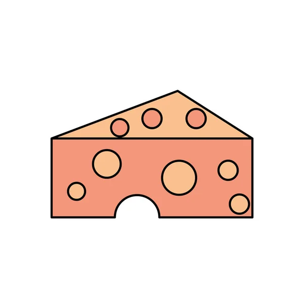 Heerlijke kaas portie geïsoleerde pictogram — Stockvector