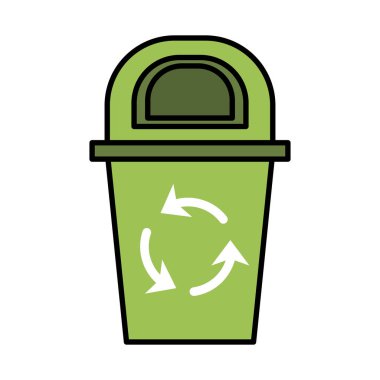 Geri dönüşüm okları olan atık kutusu