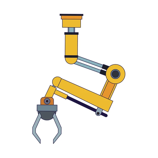 Robotic arm machine icon, colorful design — Stock Vector