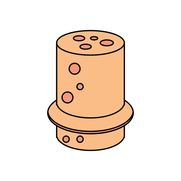 Dřevěný korek z láhve izolované ikony — Stockový vektor