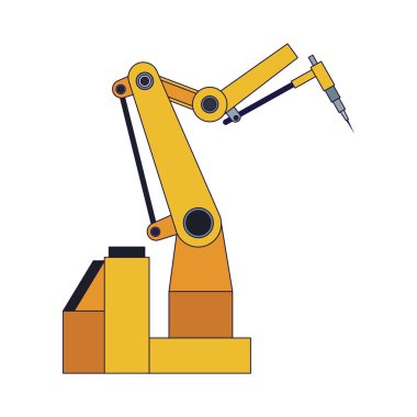 robotik kol makinesi simgesi, düz tasarım