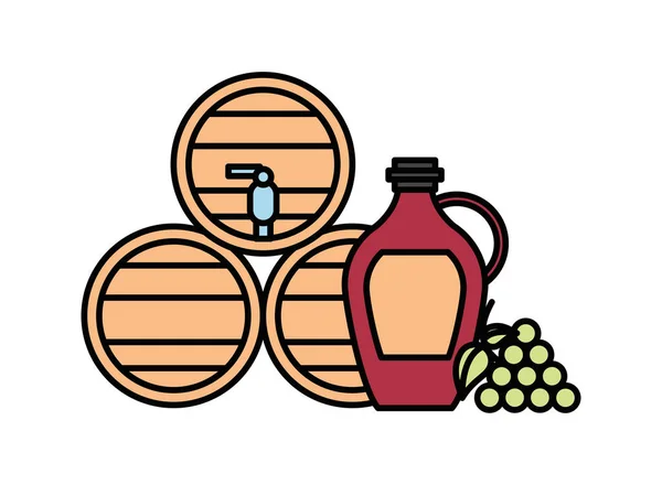 Botti di vino bere icona isolata — Vettoriale Stock