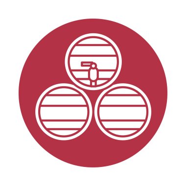 şarap fıçısı izole edilmiş ikon iç