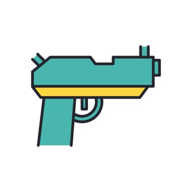 silahlı askeri güç hattı ve biçim simgesini doldur