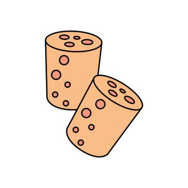 Ahşap şişe mantarı izole edilmiş ikon