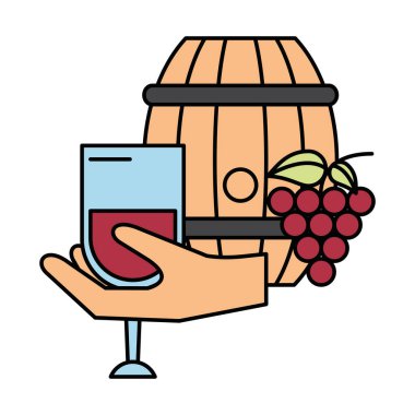 İnsan eli şarap kadehini kaldırır.