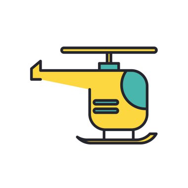 helikopter askeri güç hattı ve biçim simgesini doldur