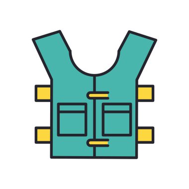 Kurşun geçirmez yelek aksesuar satırı ve biçim simgesi