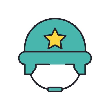 askeri güç başlık çizgisi ve biçim simgesini doldur