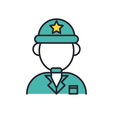 askeri güç hattı ve biçim simgesini doldur