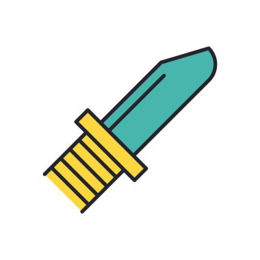 bıçak silahı askeri güç hattı ve biçim simgesini doldur