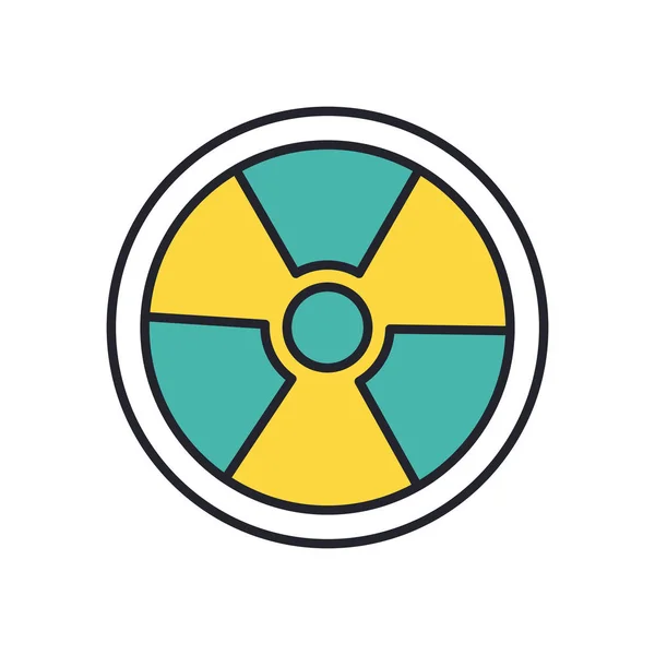 Símbolo nuclear línea de precaución e icono de estilo de relleno — Archivo Imágenes Vectoriales