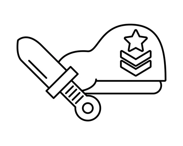 Force militaire béret vert et couteau — Image vectorielle