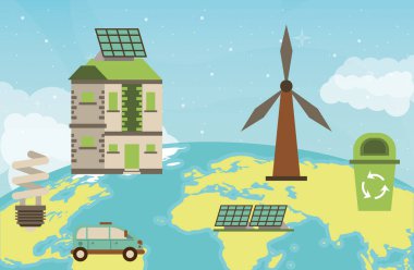 Panelli güneş ve araba olan ev