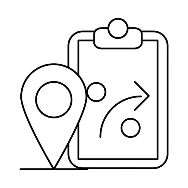 Pin pointer location with checklist — Stok Vektör