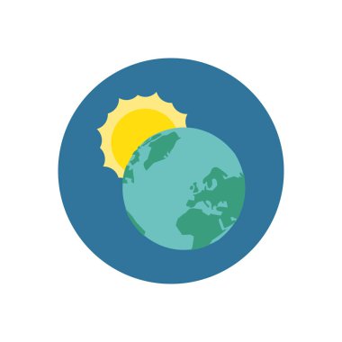 world planet earth with sun