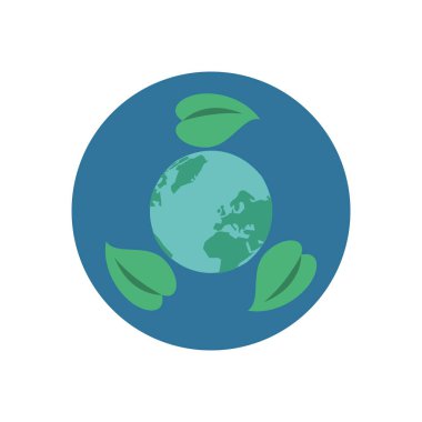 Yapraklarla kaplı dünya gezegeni.