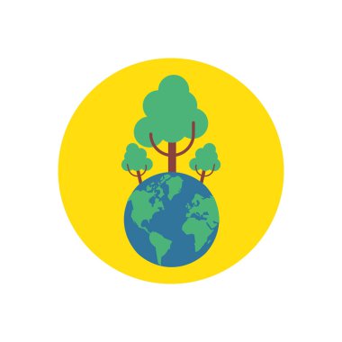 world planet earth with trees forest